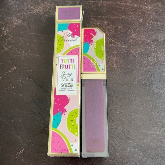 1 LEFT! Too Faced Tutti Fruiti Who Gives A Fig Lip Glaze - Picture 4 of 4